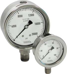 NoShok 400 500 Series All Stainless Steel Gauges Dry and fillable NS-400 NS-500